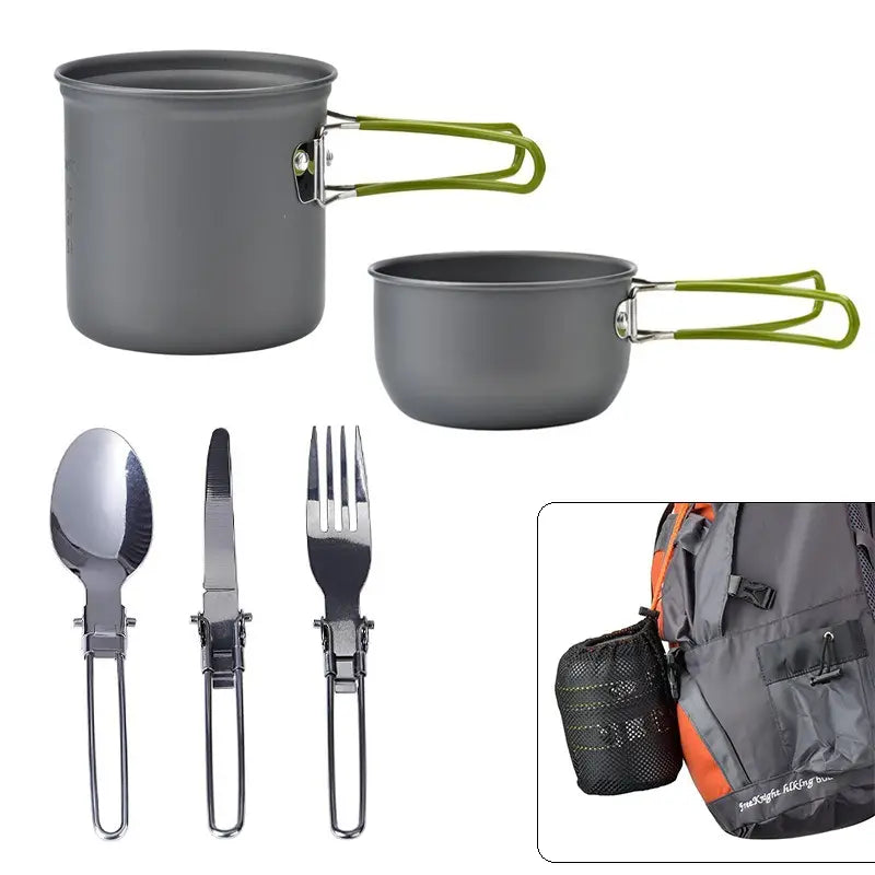 Aluminum Pan Set - Foldable Cutlery - Camping Set