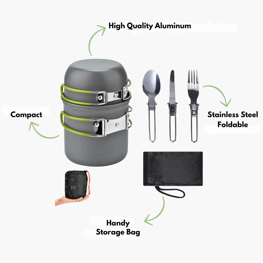 Aluminum Pan Set - Foldable Cutlery - Camping Set