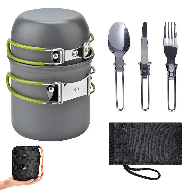 Aluminum Pan Set - Foldable Cutlery - Camping Set