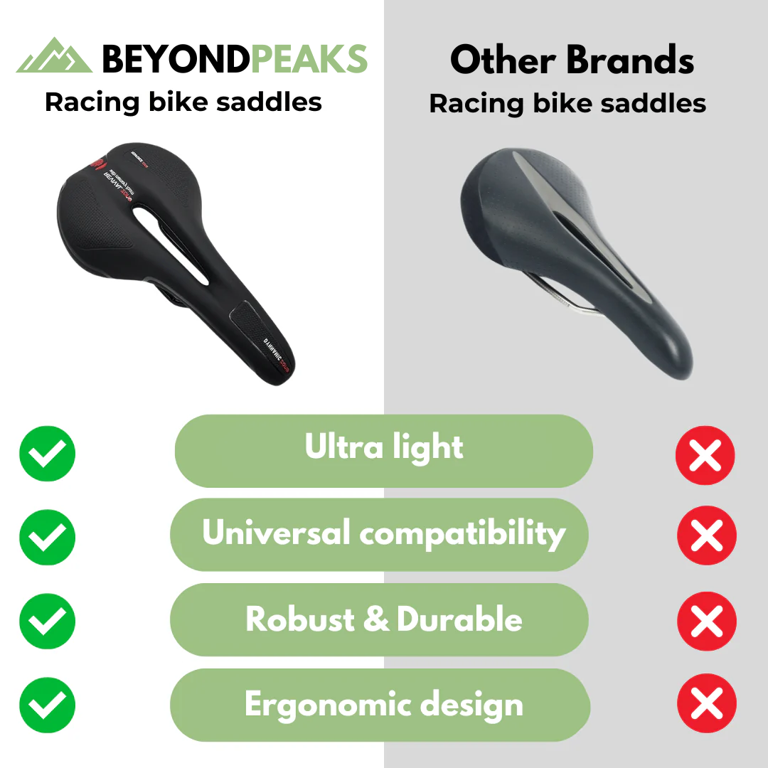 BeyondPeaks Ergonomic Bike Saddle - Road Bikes & Mountain Bikes