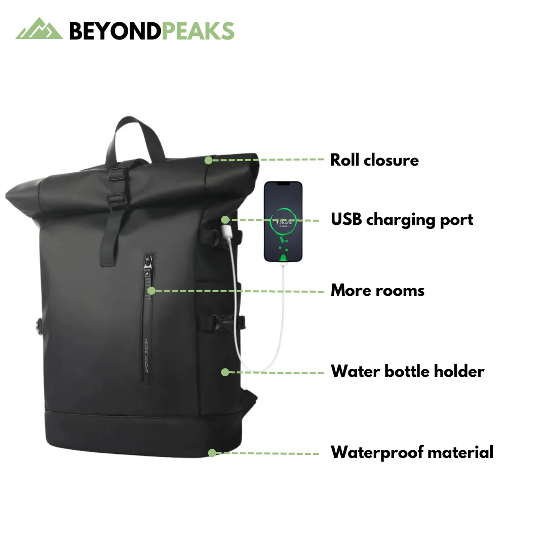 Rolltop Backpack - Outdoor - USB Charging