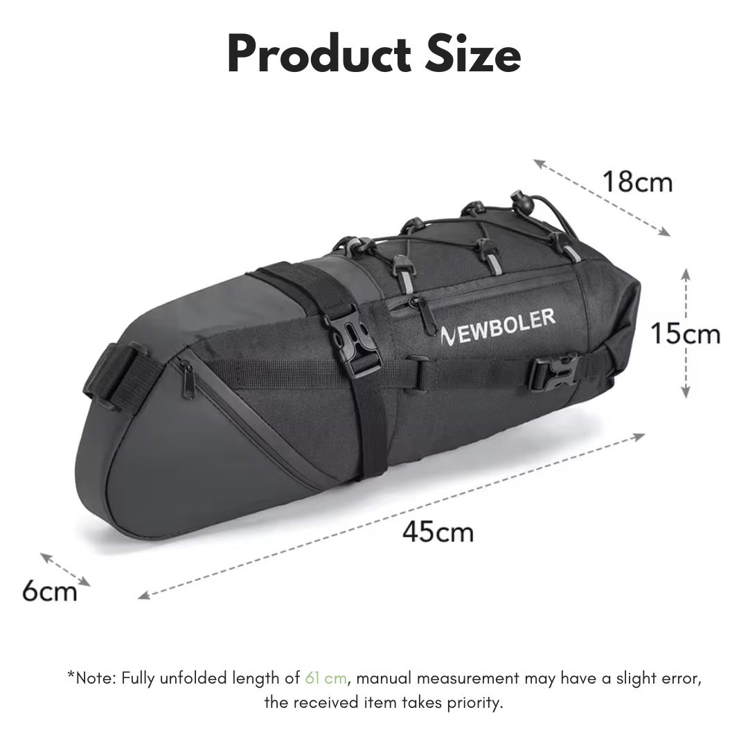 Waterproof Bike Saddle Bag - 10L Capacity