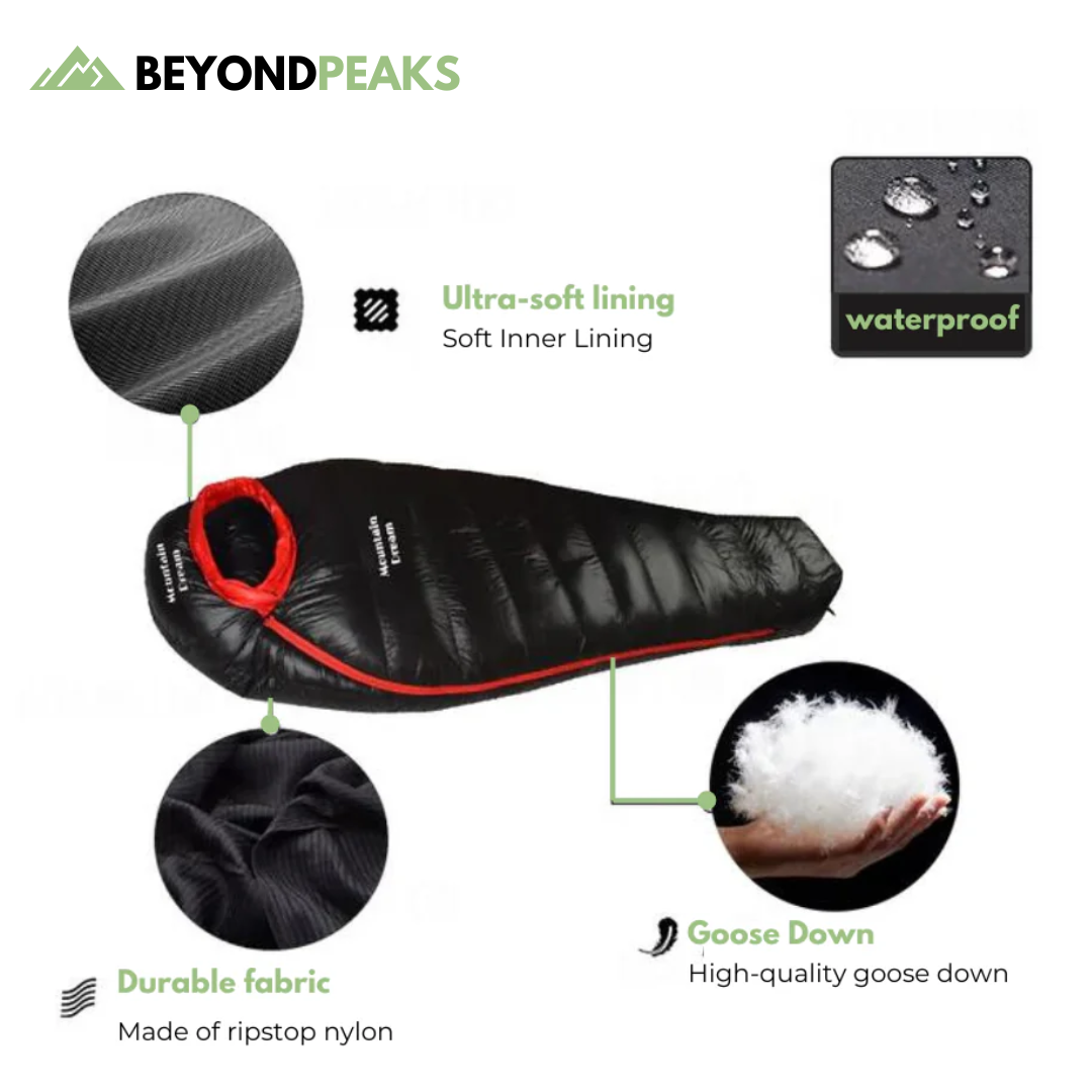 Winter Sleeping Bag - 400T Ripstop Nylon - Goose Down Up to -20 °C